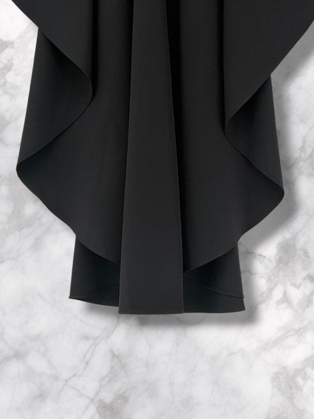 Gracia Black Mock Neck Asymmetric High Low Cape Top L - Picture 3 of 4